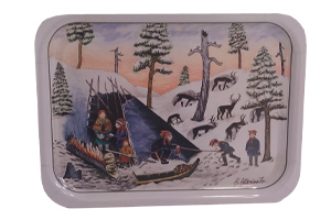 Lappalainen on pystyttänyt laavun 20x27cm 20€